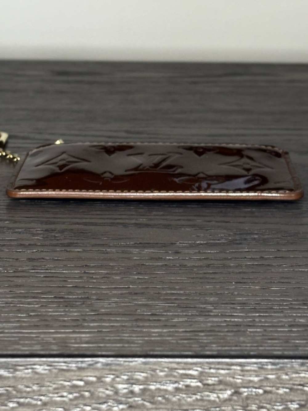 Louis Vuitton Vernis Pochette Cles Bronze Key Pouch Coin Card Holder w/ Box - Picture 10 of 12